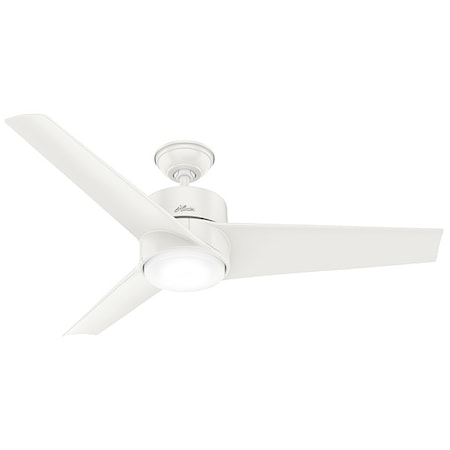Hunter Decorative Ceiling Fan, 54 in Blade Dia, 3 Blades, 4 Speeds, 120V AC, Gloss 59470