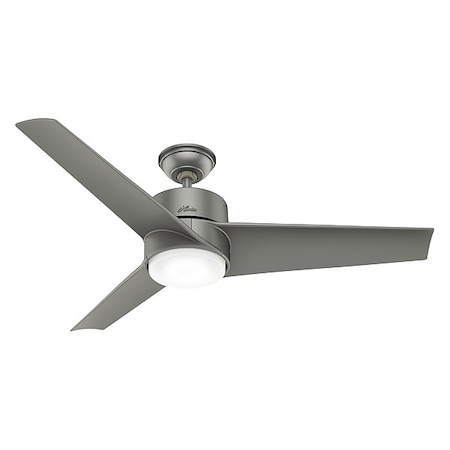 Hunter Decorative Ceiling Fan, 54 in Blade Dia, 3 Blades, 4 Speeds, 120V AC, Brushed Nickel 59472