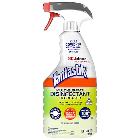 Fantastik Disinfectant and Sanitizer, 32 oz. Trigger Spray Bottle, Unscented, 8 PK 311836