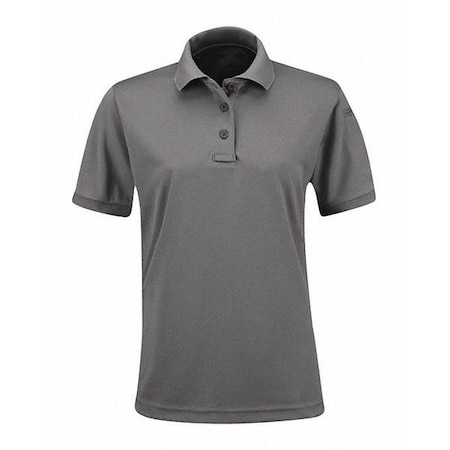 Propper Tactical Polo Shirt, 100% Polyester, Button, 1 Pocket(s), Gray, L F53834C020L