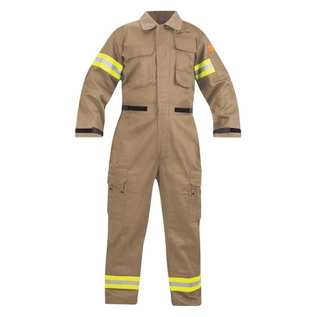 Propper Extrication Suit, Fire Resistant Cotton; Nylon, 7.7 oz Fabric Weight, 32 in Inseam, Khaki, XL F51412X250XL2