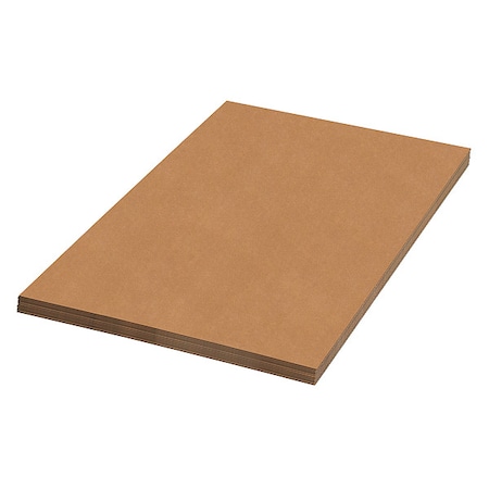 Zoro Select Double Wall Corrugated Sheets, 24" x 36", Kraft 56EC41