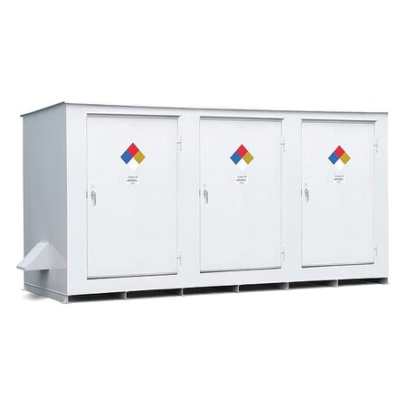 Denios HazmatSafetyLocker, White, 102inH, Steel N05-4040