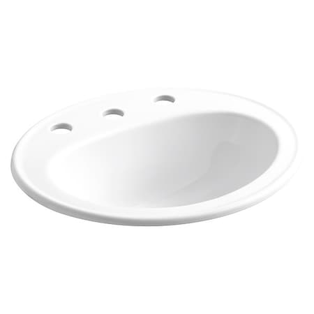Kohler Bathroom Sink, 20.25"x17.5"x8.5", White K-2196-8-0