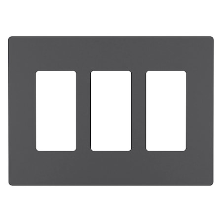 Zoro Select Rocker Wall Plate, Number of Gangs: 2 Plastic, Metallic Finish, Graphite RWP263GCC6