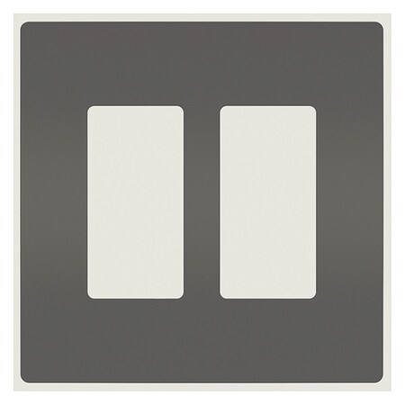 Zoro Select Rocker Wall Plate, Number of Gangs: 2 Plastic, Matte Finish, Black RWP262BK