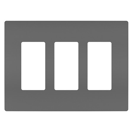 Zoro Select Rocker Wall Plate, Number of Gangs: 3 Plastic, Smooth Finish, Black RWP263BK