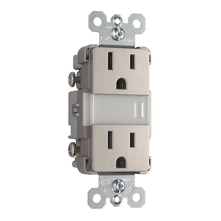Legrand Straight Blade Receptacle, 5-15R, 15 A, 120/125V AC, 2 Pole, 3 Wire, Flush Mount, Grounded NTL885TRNICC6