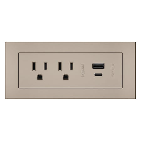 Legrand Plug-In Charger, 2.5" H x 5.8" W x 2.1" D RDZCNI10