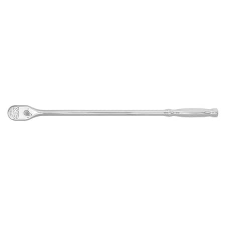 Sk Professional Tools 3/8" Drive 90 Geared Teeth Pear Head Style Hand Ratchet, 15" L, Chrome Finish 80203