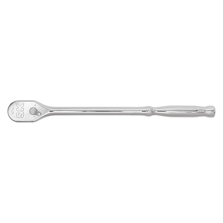 Sk Professional Tools 1/2" Drive 90 Geared Teeth Pear Head Style Hand Ratchet, 15" L, Chrome Finish, 80221 80221