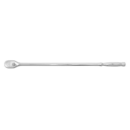 Sk Professional Tools 1/2" Drive 90 Geared Teeth Pear Head Style Hand Ratchet, 24" L, Chrome Finish 80222