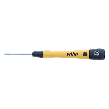 Wiha ESD Precision Screw Driver, Slot, 2.0mm, Black, Round 27274