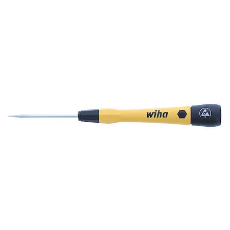 Wiha ESD Precision Screw Driver, Slot, 2.5mm, Black, Round 27276