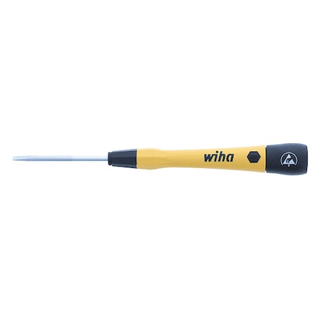 Wiha ESD Precision Screw Driver, Slot, 3.0mm, Black, Round 27278