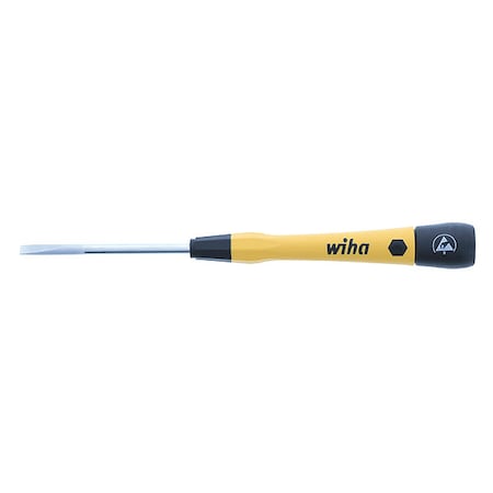 Wiha ESDPrecisionScrDrv, Slt, 4mm, Blc, Round 27281