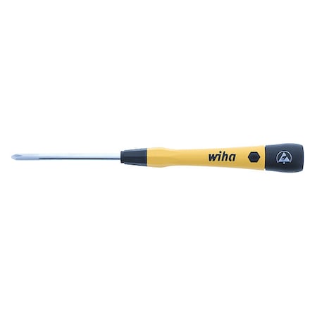 Wiha ESD Precision Screwdriver, Phillips, No 1, Black, Round 27334