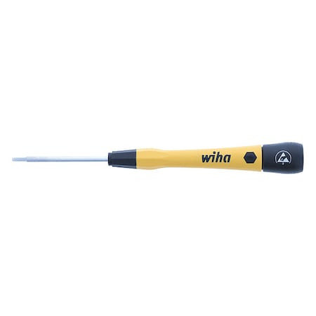 Wiha ESD Precision Screwdriver, Hex, 2.0mm, Black, Round 27554