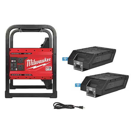 Milwaukee Tool Portable and Inverter Generator, 1,800 W Rated, 3,600 W Surge, 120V AC, 15 A A MXF002-2XC