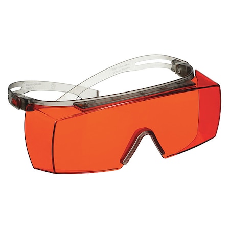 3M SecureFit 3700, Safety Glasses, Anti-Scratch, Orange Lens, Gray Frame, Frameless SF3706AS-GRY
