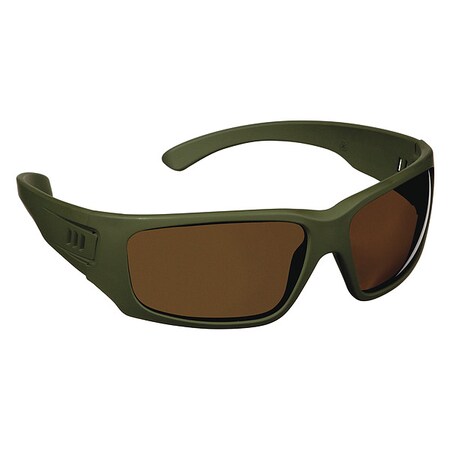 3M Maxim 1000, Polarized Safety Glasses, Anti-Fog, Scratch-Resistant, Brown Lens, Olive Frame MXE1014SGAF-GRN