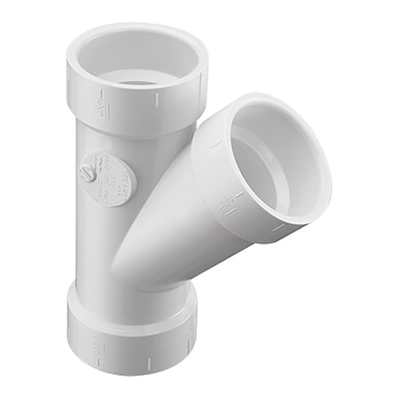 Zoro Select PVC Wye, Socket, 4 in Pipe Size P600-040