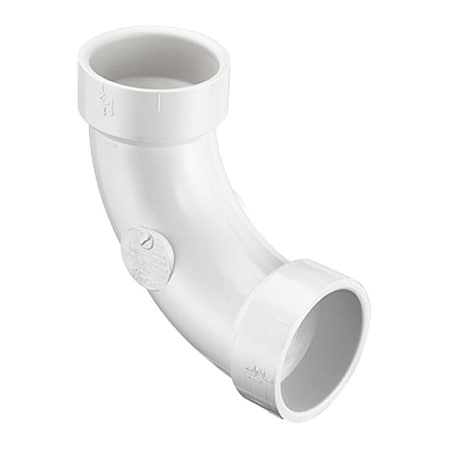 Zoro Select PVC Street Elbow, 90 Degrees, Socket, 4 in Pipe Size P304-040