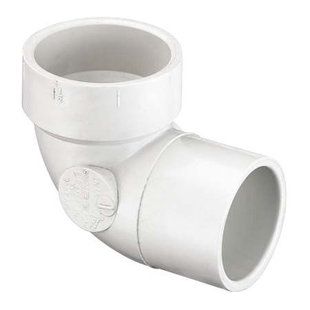 Zoro Select PVC Short Turn Elbow, 90 Degrees, Socket, 4 in Pipe Size P333-040