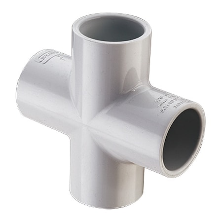 Zoro Select PVC Cross, Socket, 4 in Pipe Size 420-040