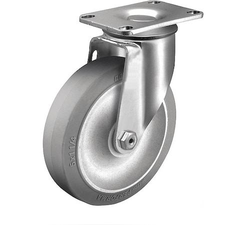 Colson 3" X 1-1/4" Non-Marking Rubber Hi-Tech Swivel Caster, No Brake, Loads Up To 150 lb 2.03356.42