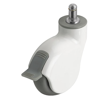 Medcaster 3" X 1" Non-Marking Monotech Swivel Caster, Side Brake, Loads Up To 110 lb PGE30223WH-MNT33(GG)B