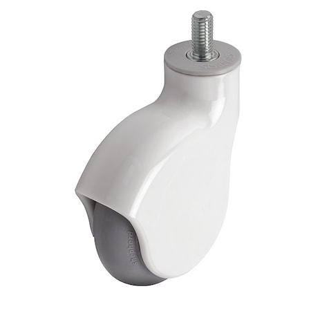Medcaster 4" X 1-1/4" Non-Marking Monotech Swivel Caster, No Brake, Loads Up To 225 lb PGE40748WH-MNT63(GG)