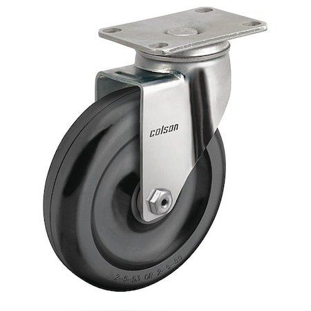 Colson 3" X 1-1/4" Non-Marking Polyolefin Swivel Caster, No Brake, Loads Up To 200 lb 2.33456.544
