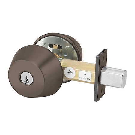 Assa Abloy Accentra Deadbolt, Cylindrical, Dark Bronze Finish D112 613E SCH C