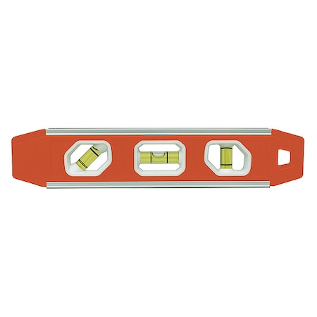 JOHNSON LEVEL & TOOL Torpedo Level, 9" L, 3 Vials 1421-0900