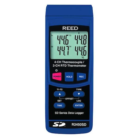 Reed Instruments Thermometer, LCD, 53mm, Thermocouple, RTD R2450SD