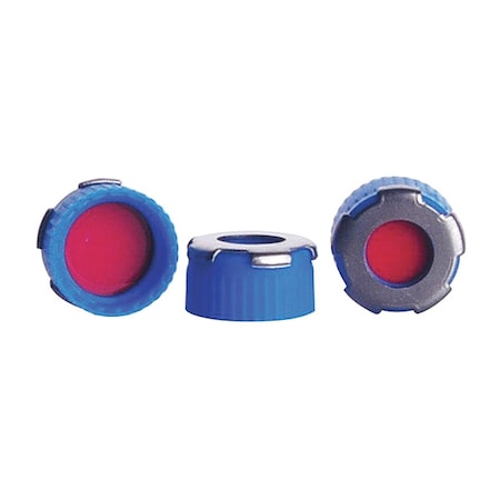 Wheaton Bluemag Cap, 9 mm Dia, Blue, PK100 09-4102