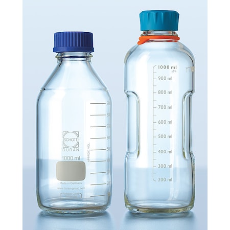 DURAN Bottle, 253 mm H, Clear, 93 mm Dia, PK4 218815457