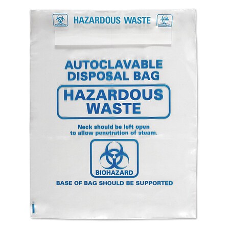 Heathrow Scientific Biohazard Bag, 23 5/8in L, 16 1/4inW, PK200 HS1002B