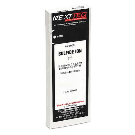 Nextteq Detector Tube, For Sulfide Ion, Glass, PK10 NX406L