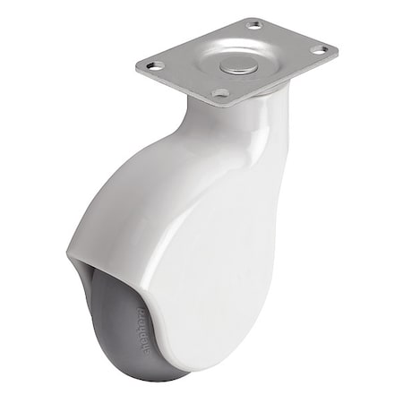 Medcaster 4" X 1-1/4" Non-Marking Monotech Swivel Caster, No Brake, Loads Up To 225 lb PGE40120WH-MNT63(GG)
