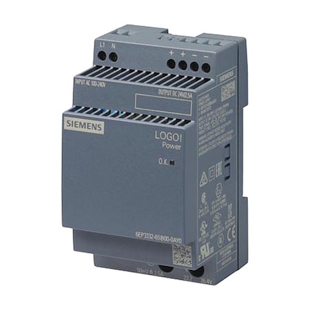 Siemens Stabilized Power Supply, 100/240V AC, 24V DC, 60 W, 2.5 A, DIN Rail 6EP33326SB000AY0