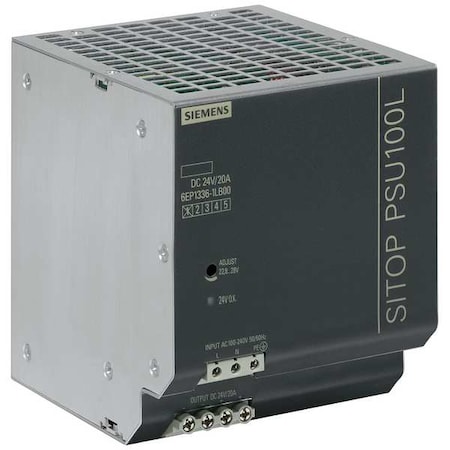 Siemens Stabilized Power Supply, 100/240V AC, 24V DC, 480 W, 20 A, DIN Rail 6EP13361LB00