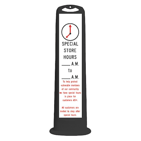 Zoro Select Vertical Panel Channelizer, 45" H, 8" dia., 03768BLK-SSH 03768BLK-SSH