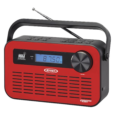 Jensen Portable Weather Radio, Red JEP-250