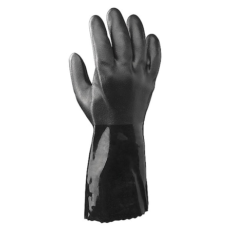Showa 660 ESD Chemical Resistant Gloves, PVC, 12 1/2 in L, 51.18 mil, Black, 10, 1 PR 660ESDXL-10.EU
