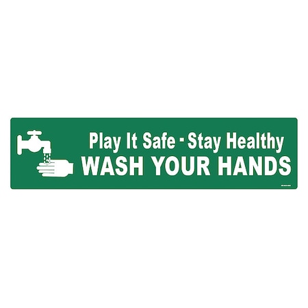 Zoro Select Floor Sign, 6 in H, 24 in W, Vinyl, English, FS-624-409 FS-624-409