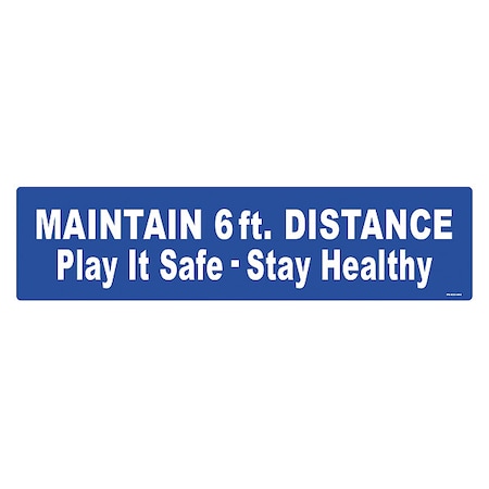 Zoro Select Floor Sign, 6 in H, 24 in W, Vinyl, English, FS-624-404 FS-624-404