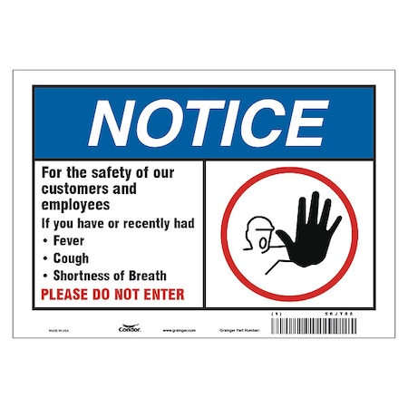 Zoro Select For The Safety Of Our Customers Sign, HWN816T0710 HWN816T0710