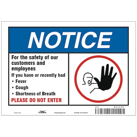 Zoro Select For The Safety Of Our Customers Sign, HWN816A0710 HWN816A0710